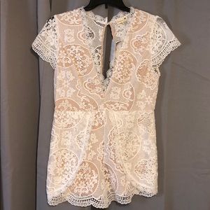 Ivory lace romper